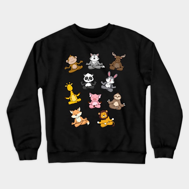 Cute animal doing yoga Crewneck Sweatshirt by monicasareen